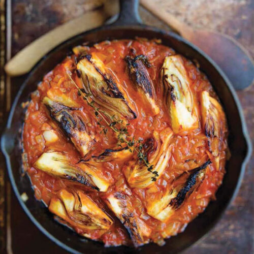 Braised Fennel Wedges with Saffron and Tomato Recipe